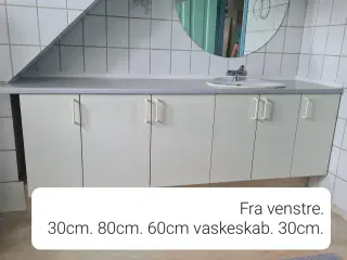 Underskabe fra badeværelse.