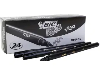 BIC Visafin Tusch, streg 0,7 mm, sort, 24stk./ 1 pk.