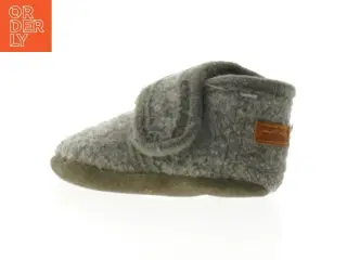 Grå babyfutter i uld fra Melton (str. 12 cm)