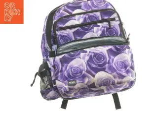 Purple Rose SURVIVOR Lilla Jeva rygsæk med blomsterprint (str. 40 x 36 cm)