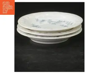 Porcelænstallerkener med blåt blomstermotiv fra Rosenthal (str. Ø. 9 cm)