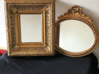 Firkantet vægspejl og oval rund væg spejl 