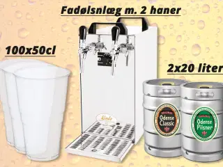 Fadølsanlæg udlejes ink 40 liter øl + 100 krus