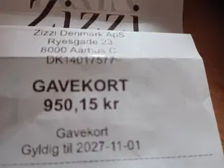 Gavekort zizzi 