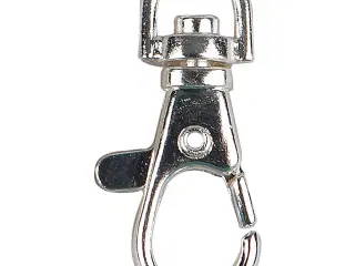 Karabinhage, H: 37 mm, B: 14 mm, diam. 37 mm, forsølvet, 2stk./ 1 pk.
