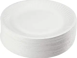 Hvide paptallerkener 15 cm - 100 stk. til fest og hverdag