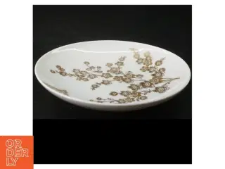 Porcelænstallerken med gulddetaljer fra Krautheim (str. 18 cm i diameter)