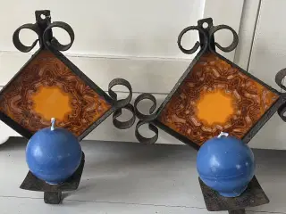 2 væg lysestager “retro”