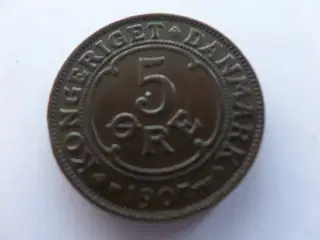 Dansk 5 øre. 1907