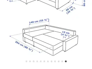 Sovesofa med chaiselong