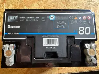 80Ah LifePO4 lithium batteri med Bluetooth - nyt