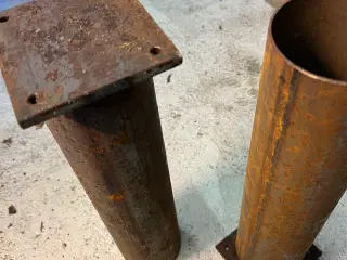 Rørben med firkantflange længde 380mm