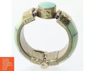 Vintage armbånd med turkis sten (str. Ø 6 cm)