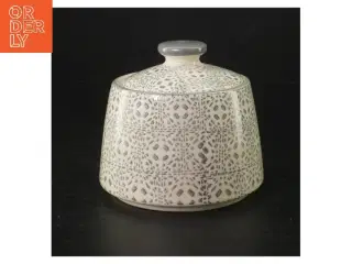 Keramik opbevaringskrukke med låg fra Bloomingville (str. H. 11,5 cm. ø. 12 cm)