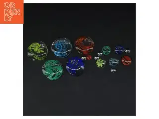 Dekorative glassten (str. O en cm ø 2,5 cm o 5 cm)