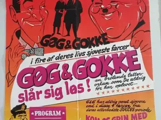 Original Filmplakat - Gøg & Gokke slår sig løs