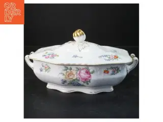 Porcelæn serveringsskål med låg (str. 27x17x8 cm)