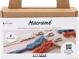 Mini DIY Kit Macramé, Nøglering, 1 pk.