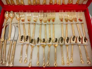 Gold-plated dining set, 21 karat gold