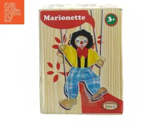 Marionetdukke med tilhørende kasse (str. Længde af dukke. 20 cm)