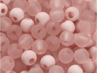 Plastperler, diam. 6 mm, hulstr. 2 mm, rosa, 40g/ 1 pk.