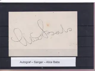 Autograf - Sanger - Alice Babs