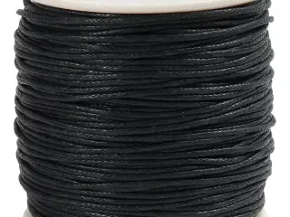 Stærk sort bomuldssnor 1 mm - 40 m til kreative projekter