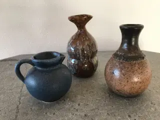 3 stk. retro miniature vaser