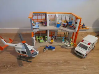 Playmobil hospital, ambulance og helikopter