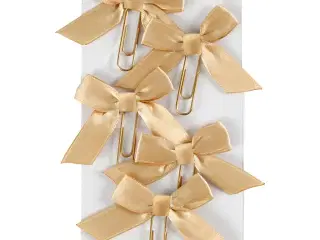 Forgyldte Metalklips med Sløjfe - 5 stk. 40x70 mm