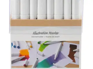 Illustration Marker, streg 1+8 mm, standardfarver, 48stk./ 1 pk.