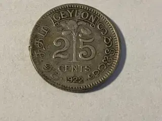 25 Cents Ceylon 1922