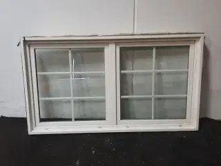 Dreje-kip vindue 2 fag med opluk, pvc, 2073x120x1168 mm, hvid
