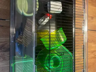 Hamsterbur m. Tilbehør