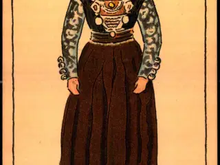 BW - Dragt fra Hallingerne ca. 1800 - Dansk Folkemuseum - Alfred Jocobsen 41 - Ubrugt