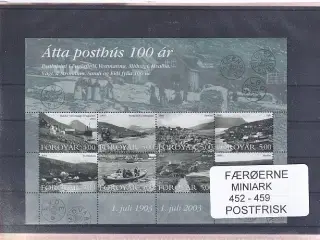 Færøerne - 1 Miniark 452 - 459 - Postfrisk