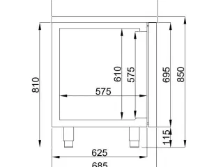 Kølebord – rustfrit stål - 3x 1/1 GN