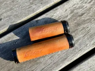 Retrolook Cykelhåndtag i ægte brun kernelæder