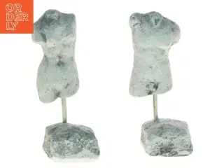 Gipsskulptur af torso - 2 stk (str. 14,5 x, 6 cm og 15 x 6 cm)
