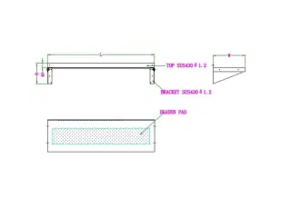  Rustfri hylde – B1800 x D400 x H190 mm