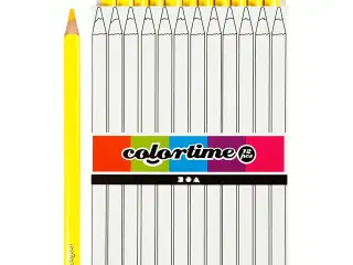 Colortime Farveblyanter, L: 17,45 cm, mine 5 mm, JUMBO, gul, 12stk./ 1 pk.