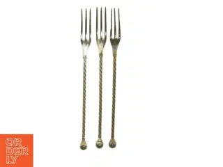 Sølvforgyldte gafler fra Heinrich Pedersen (str. 23 x 7 cm)