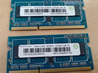 Ram SoDimm 204 pin 2 x 4GB DDR3-1600MHz  PC3-12800
