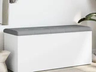 Opbevaringsbænk 102x42x45 cm konstrueret træ hvid