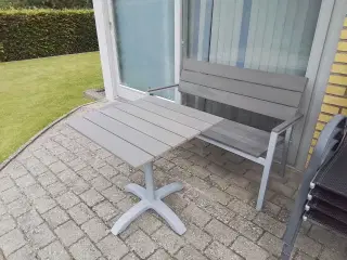 Havebænk og bord , non wood, vedligeholdesfrit