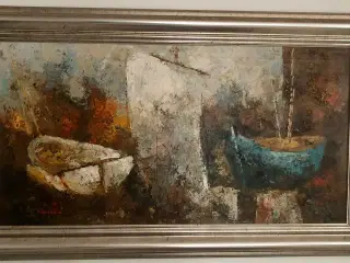 Maleri olie kunst ( 122x70 )