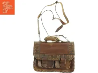 Læder skuldertaske (str. 30 x 22 cm)