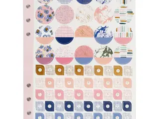 Stickersbog, blomster, A5, guld, lilla, rosa, 1 stk.