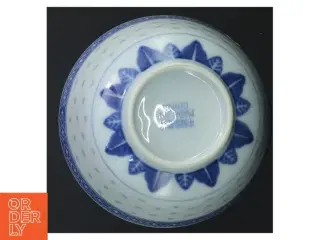 Kinesisk Porcelæn skål med blå mønster (str. Ø 11,5 cm)