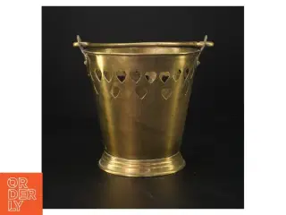 Antik messing potte med håndtag (str. 16 cm)